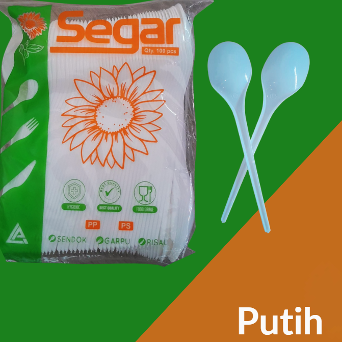 SEGAR Sendok Makan PP Putih Pak(100)