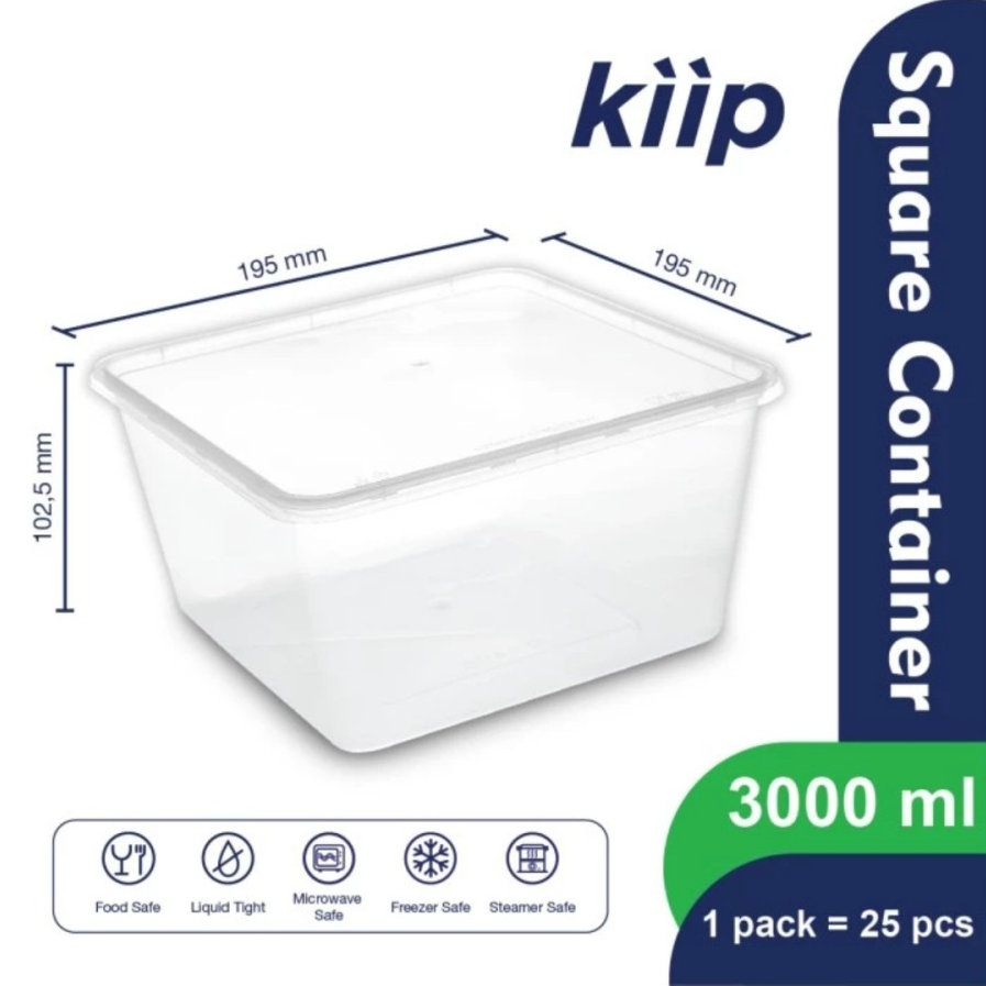 KIIP Thinwall 3000ml Square