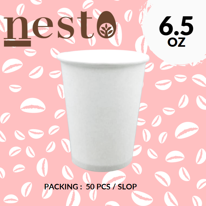 NESTO Paper Hot Cup 6.5oz 200ml Polos Putih