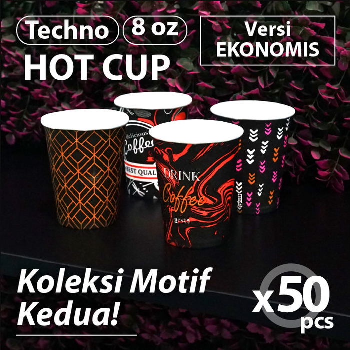 NESTO Paper Hot Cup 8oz 240ml Motif Eco