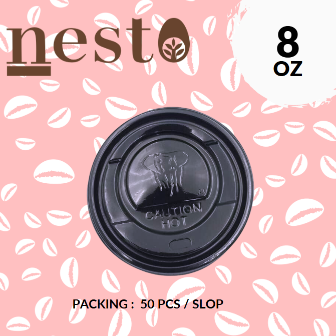 NESTO Lid Cup Hot Dome 8oz 240ml Hitam