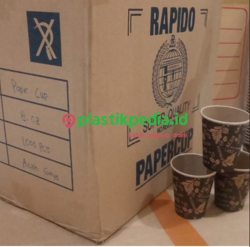 RAPIDO Paper Hot Cup 8oz 240ml Kraft Motif