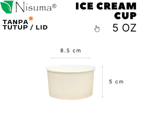 NISUMA Paper Ice Cream 5oz 150ml Putih