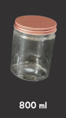 MMP Jar Cylinder 800ml + Tutup Jar Alumunium Rose Gold