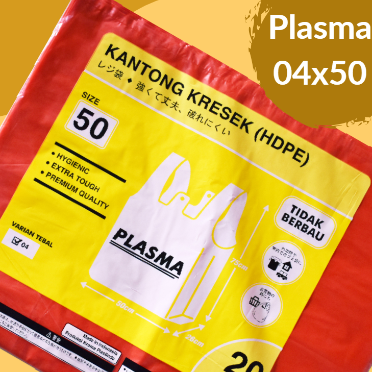 PLASMA Kresek 004x50x75 Merah Pak(20)