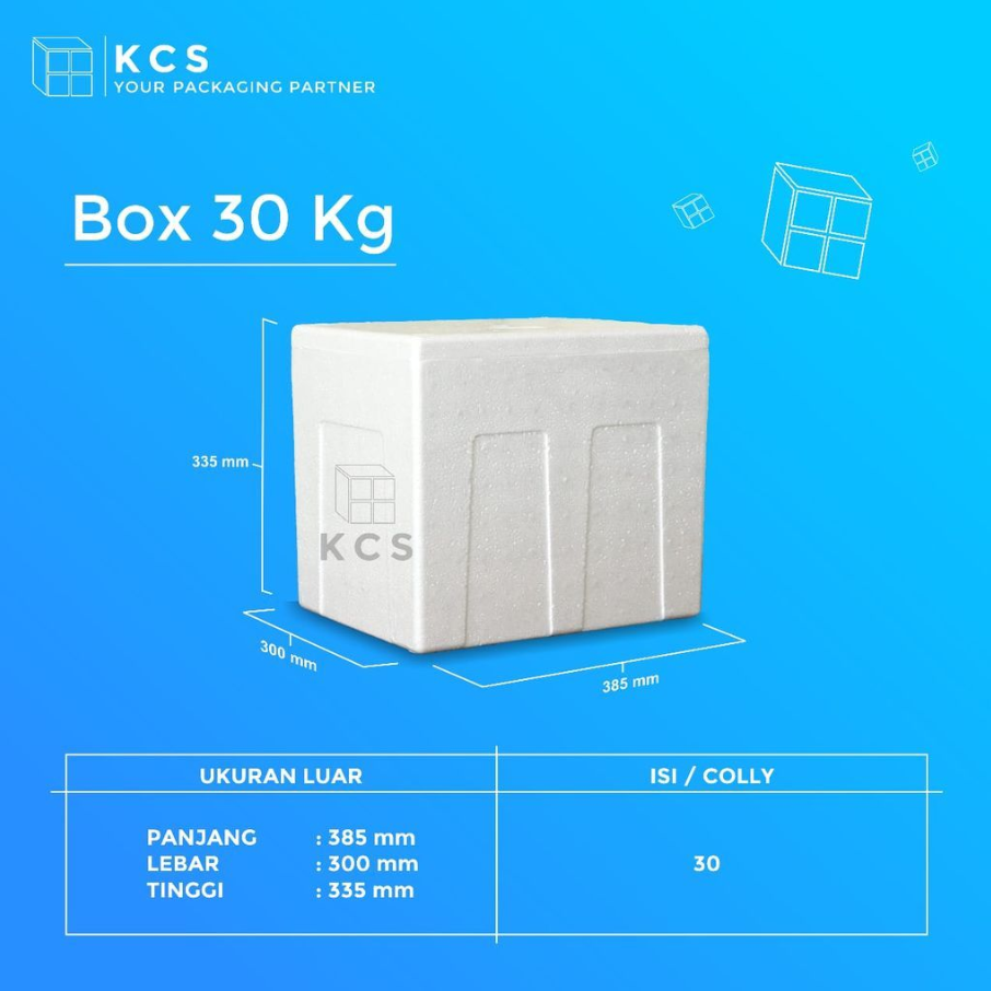 KCS Styrofoam Box Es 30kg 385x300x335mm