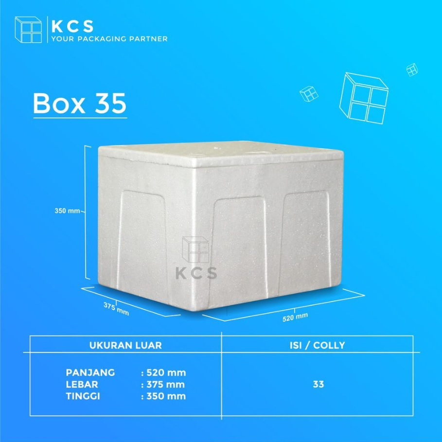 KCS Styrofoam Box Es 35kg 520x375x350mm