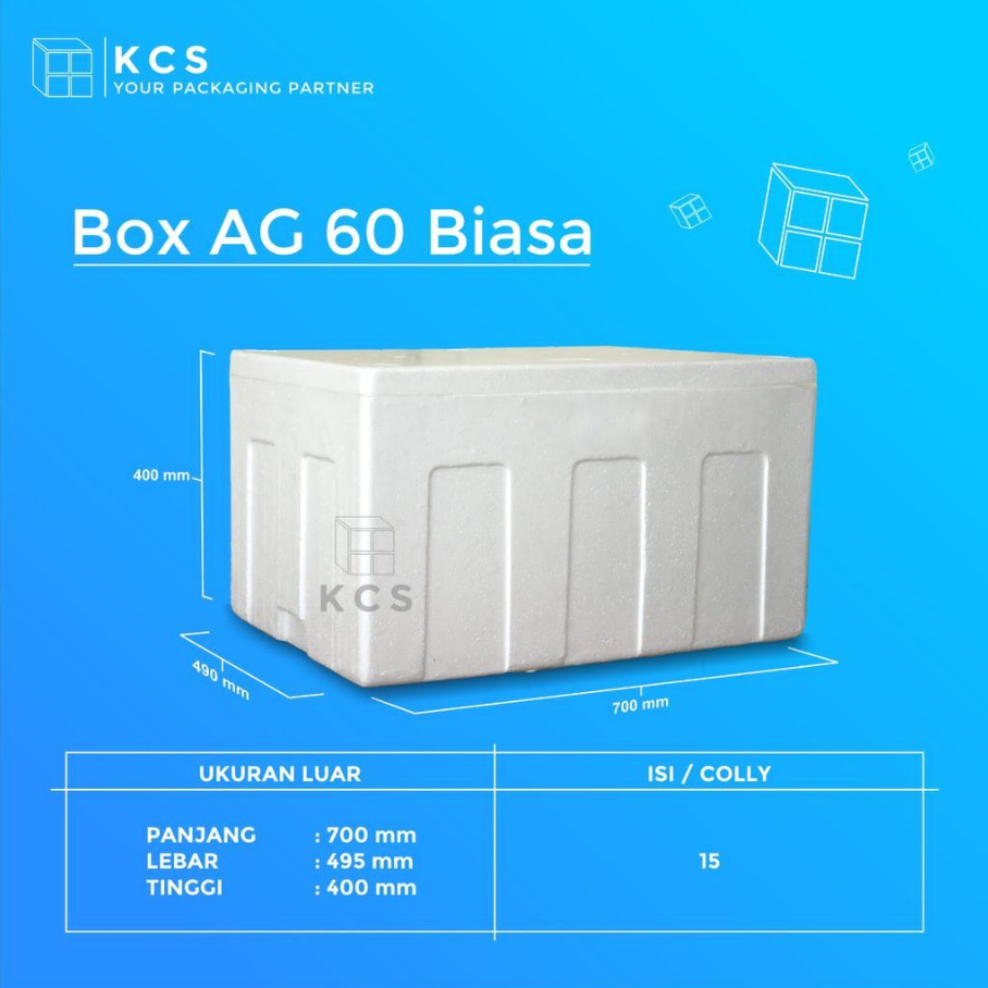 KCS Styrofoam Box Es 60kg 700x495x400mm