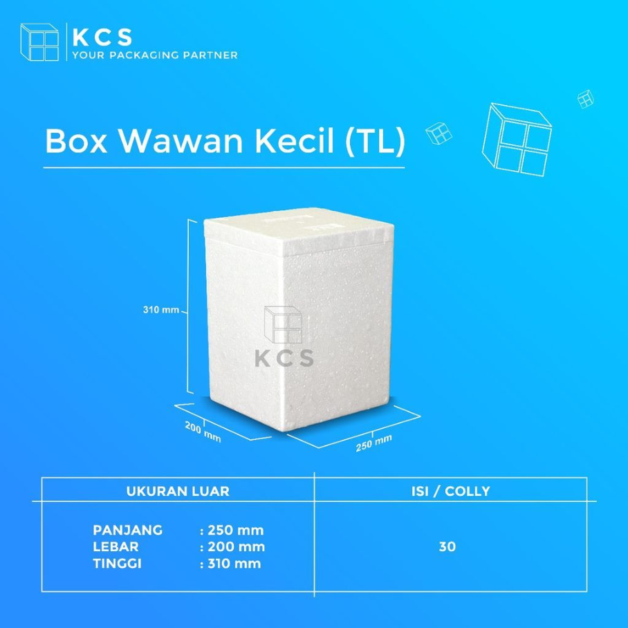 KCS Styrofoam Box Es 15kg Wawan Kecil 250x200x310mm