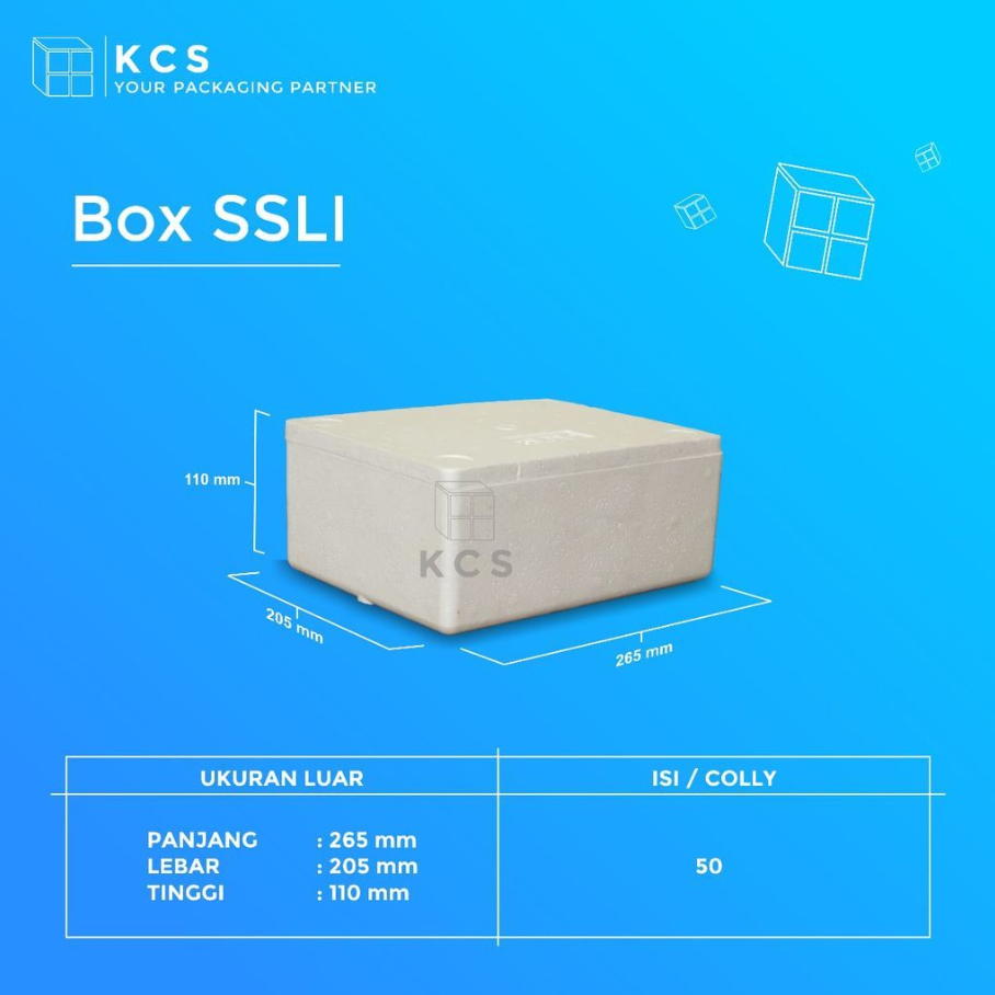 KCS Styrofoam Box Es 2kg SSLI 265x205x110mm