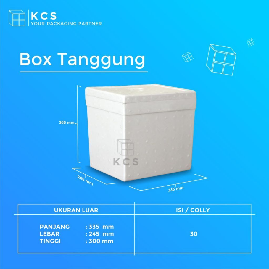 KCS Styrofoam Box Es 20kg Tanggung 335x245x300mm