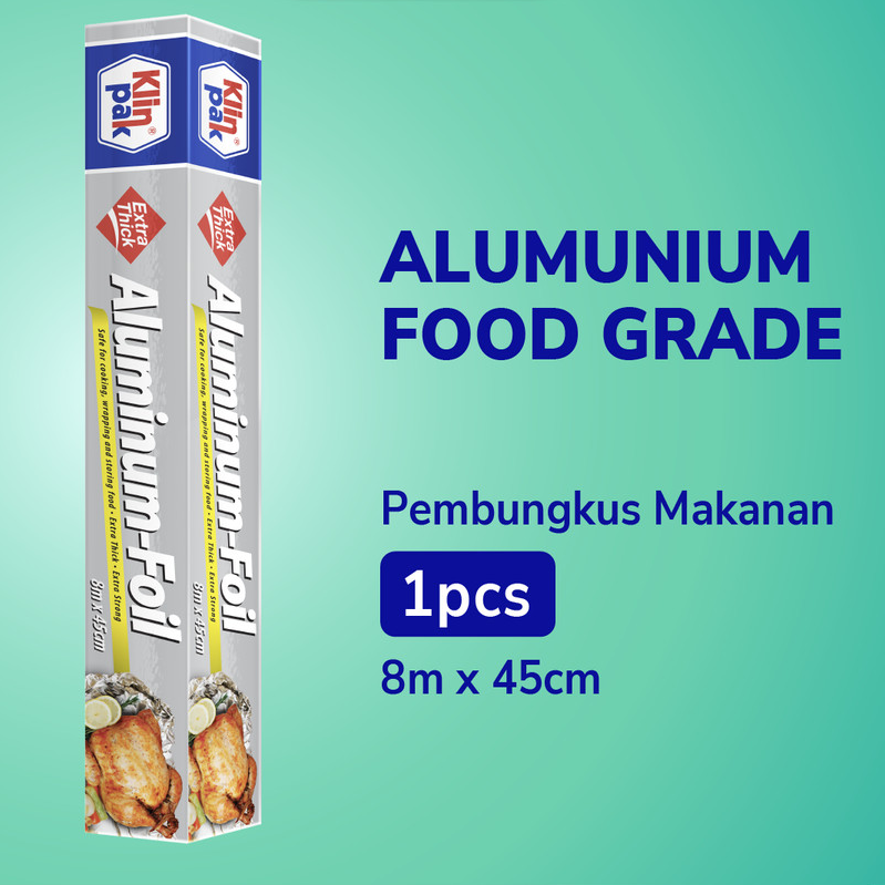 KLINPAK ALUMINIUM FOIL 8mx45cm Jumbo Box Cutter