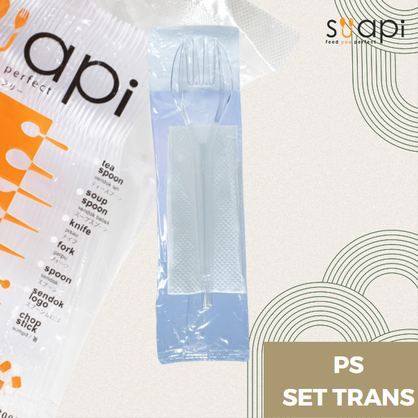 SUAPI PS Set Sendok Garpu Transparant Tissue Pak(100)