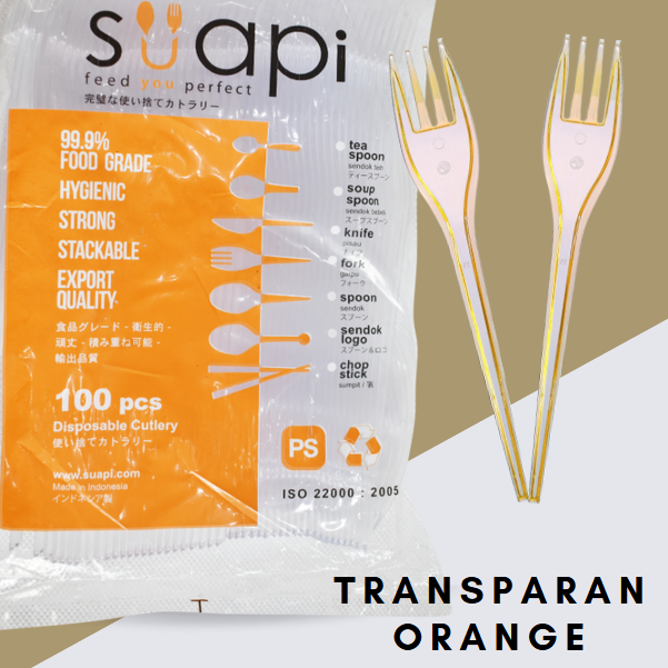 SUAPI PS Garpu Makan Orange Pak(50)