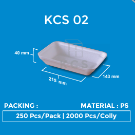 KCS Styrofoam Tray K02 215x143x40mm