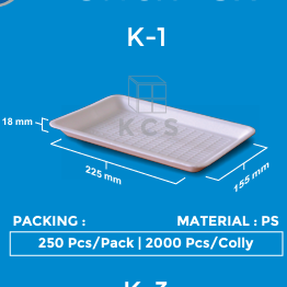 KCS Styrofoam Tray K1 225x155x18mm