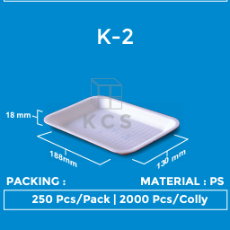 KCS Styrofoam Tray K2 188x130x18mm