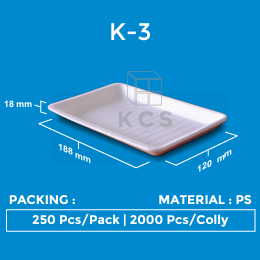 KCS Styrofoam Tray K3 188x120x18mm