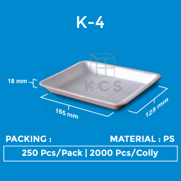 KCS Styrofoam Tray K4 165x125X18mm