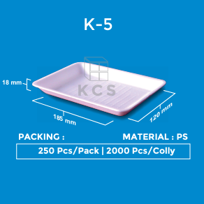 KCS Styrofoam Tray K5 185x120x18mm