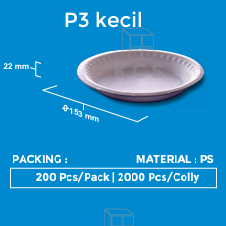 KCS Styrofoam Piring P3 Kecil D153x22mm