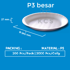 KCS Styrofoam Piring P3 Besar D240x27mm