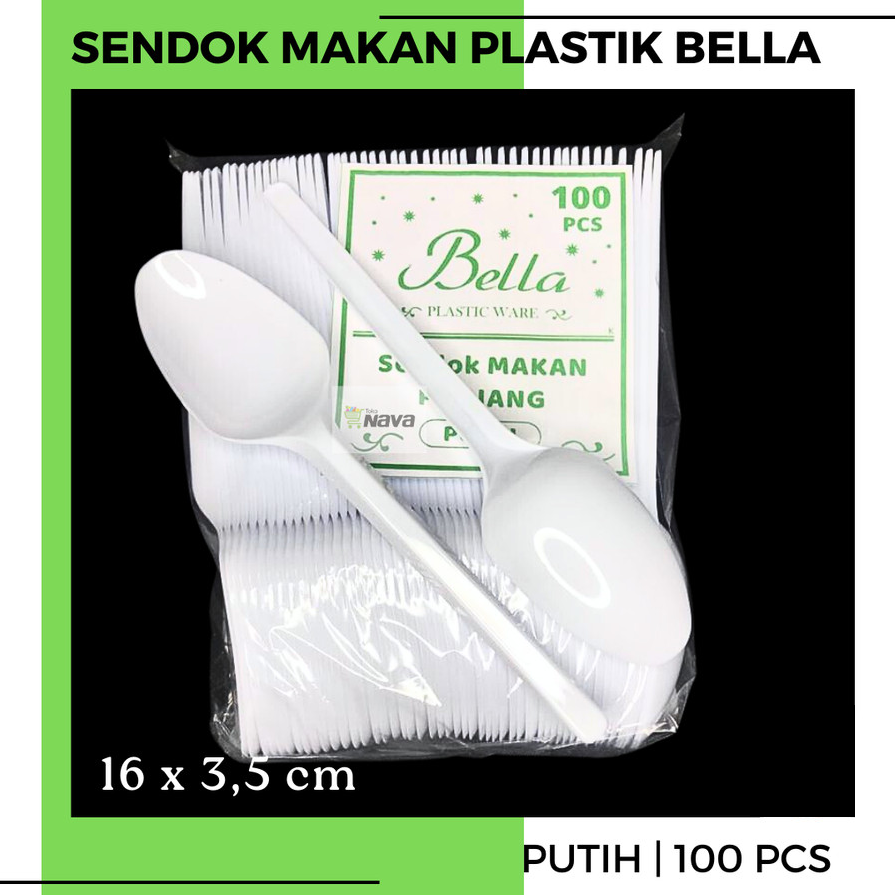 BELLA Sendok Makan Putih Pak(100)