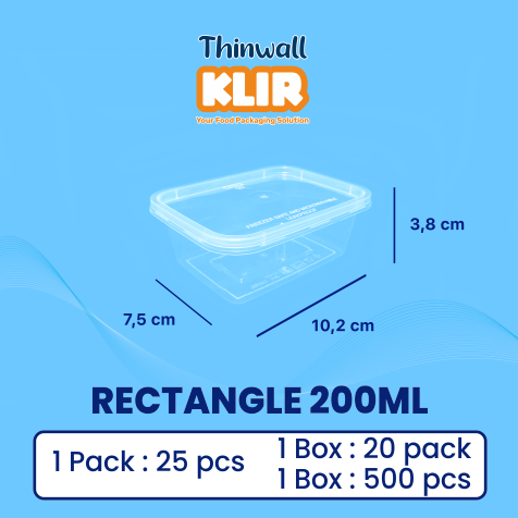 KLIR Thinwall Kotak Rectangle 200ml