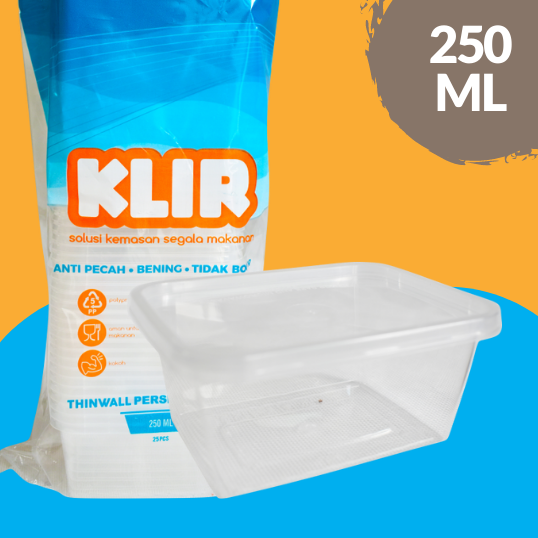 KLIR Thinwall Kotak Rectangle 250ml