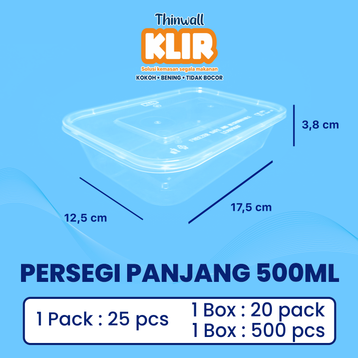 KLIR Thinwall Kotak Rectangle 500ml