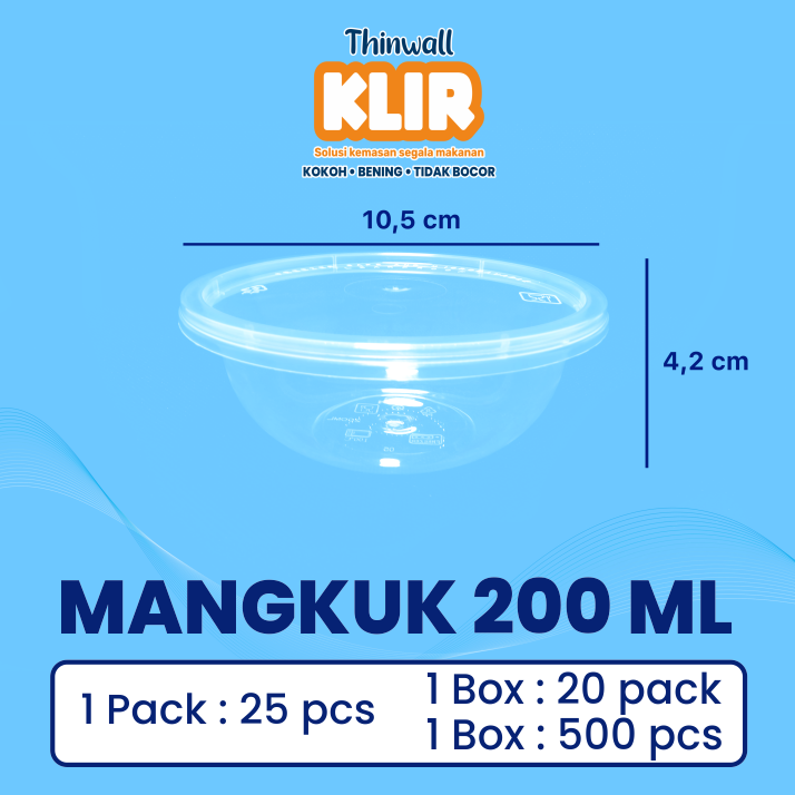 KLIR Thinwall Mangkuk Round Bowl 200ml 105x105x42mm