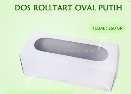 Roll Tart 350g 22x9x7.5 Oval Putih Pak(10)