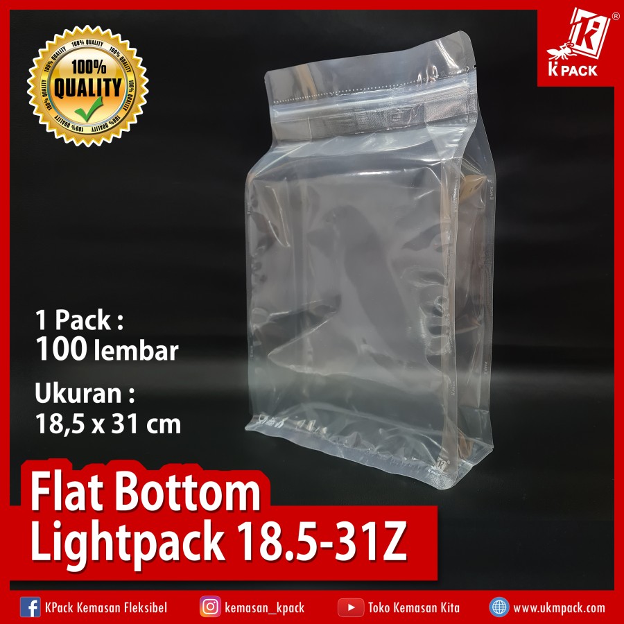 Kpack Flat Bottom Lightpack 2000z 18.5x31cm 80mic Pak(100)