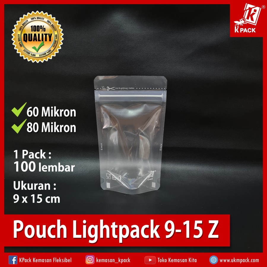 Kpack Pouch Lightpack 09x15cm 80mic Pak(100)