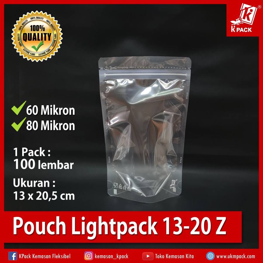 Kpack Pouch Lightpack 13x20cm 80mic Pak(100)