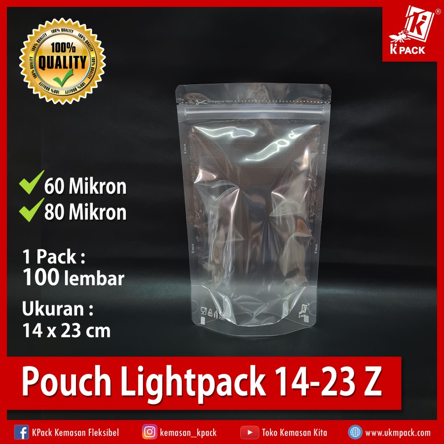 Kpack Pouch Lightpack 14x23cm 80mic Pak(100)