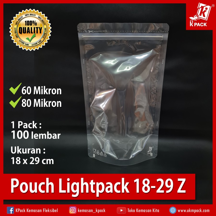 Kpack Pouch Lightpack 18x29cm 80mic Pak(100)