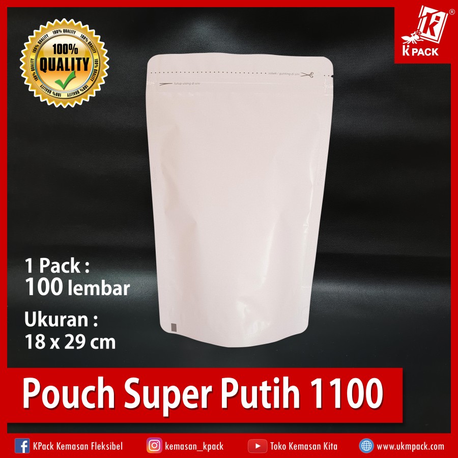 Kpack Pouch Padat Super 1100z 18x29cm Putih Pak(100)