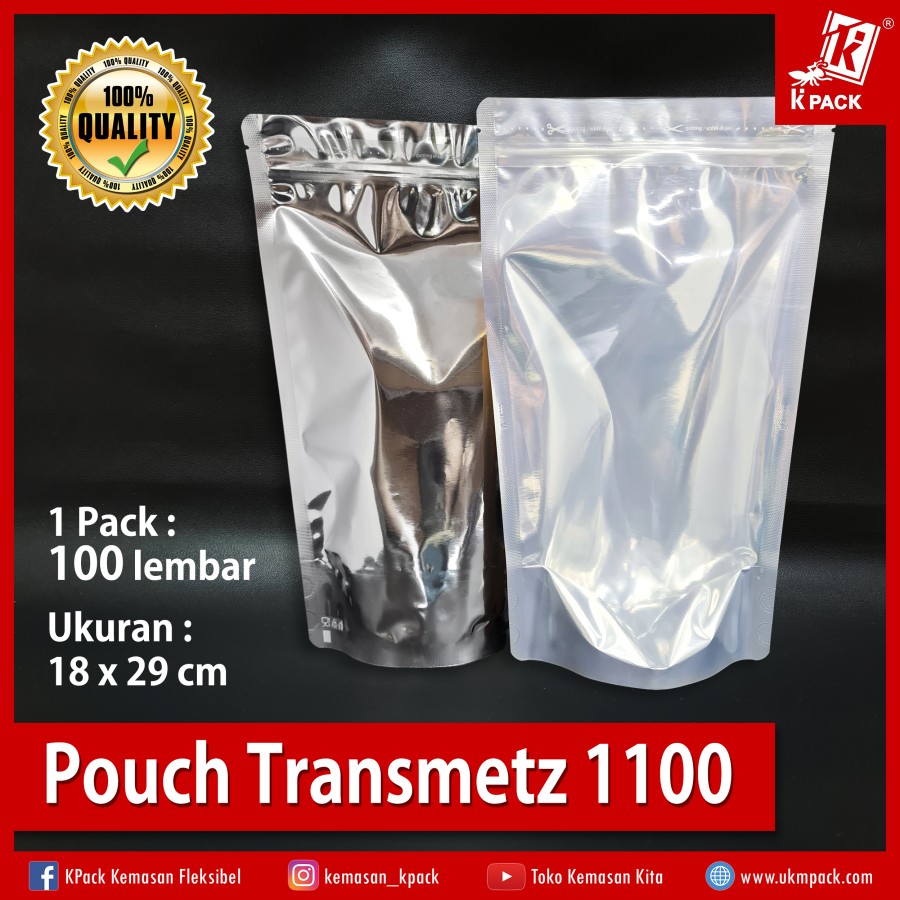 Kpack Pouch Transmetz 1100z 18x29cm Silver Pak(100)