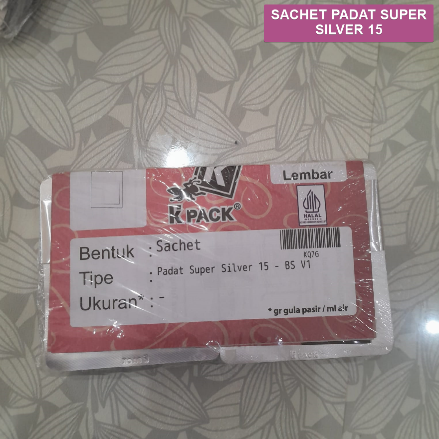 Kpack Sachet Padat Super 15g 8x9cm Silver Pak(500)