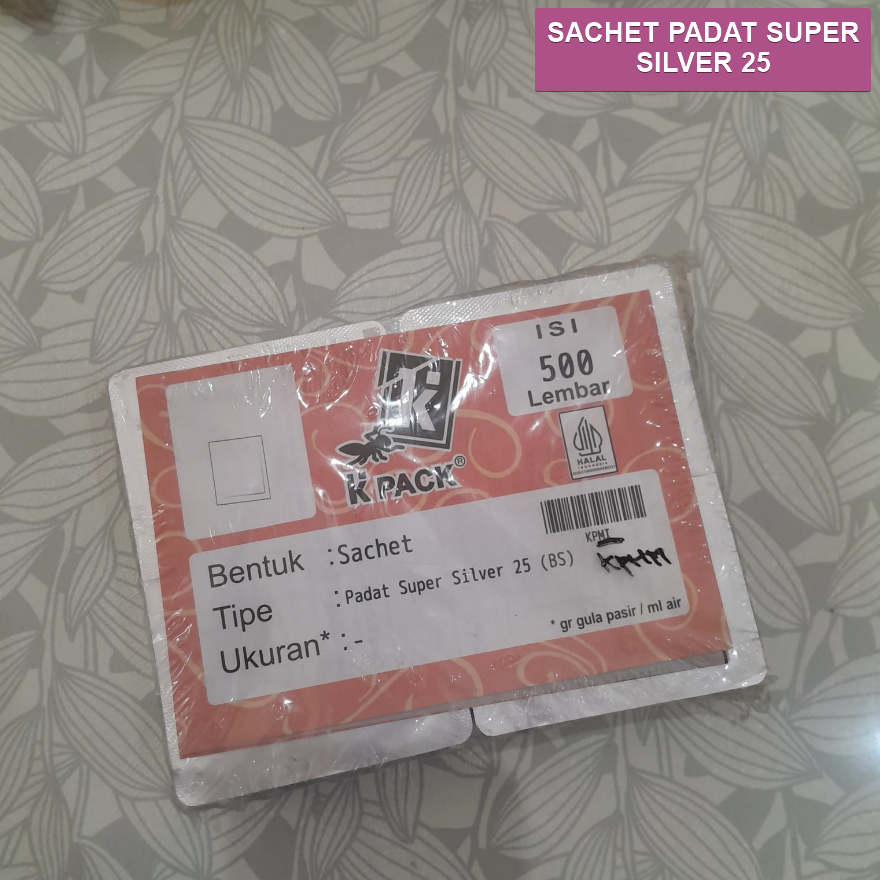 Kpack Sachet Padat Super 25g 8x12cm Silver Pak(500)