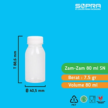 Botol Zam Zam 80ml SN 7g +Tutup Amdk 30