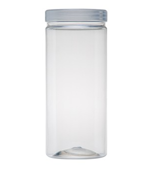 SOPRA Toples Cylinder 1000ml 50g +  Tutup Jar Pet Cling Clear