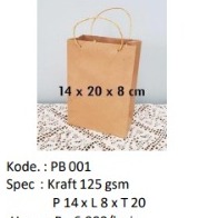 SHK Paperbag 14x8x20cm Coklat Kraft Pak(12)