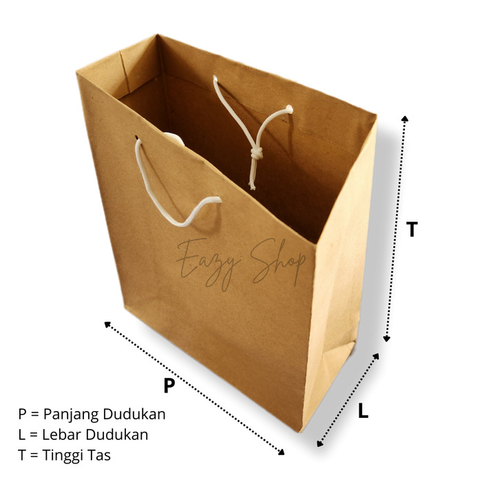 SHK Paperbag 17x5x21cm Coklat Kraft Pak(12)