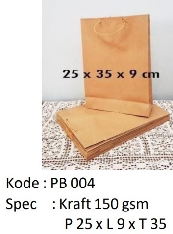 SHK Paperbag 25x9x35cm Coklat Kraft Pak(12)