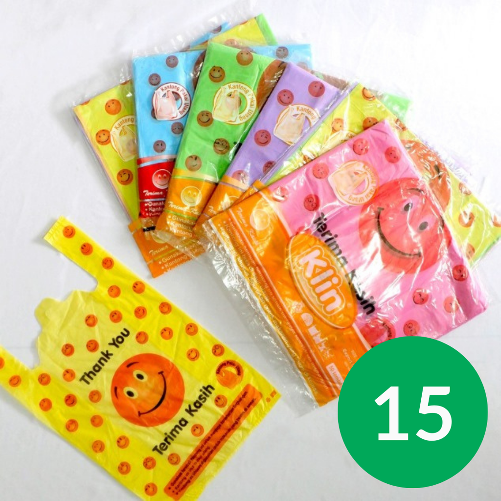 KLIN Smile Kresek 15x30cm Warna Pak(50)