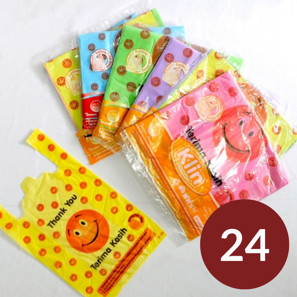 KLIN Smile Kresek 24x40cm Warna Pak(50)