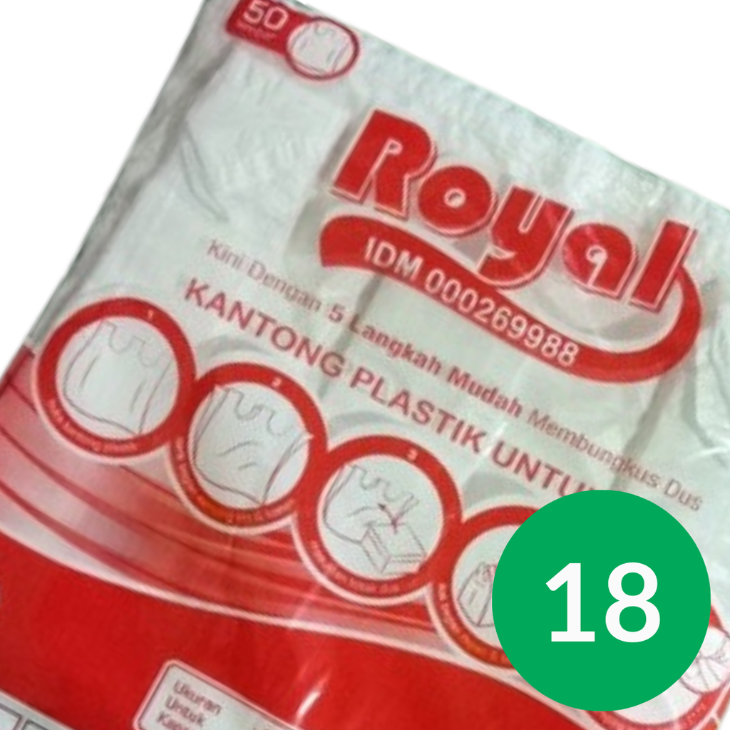 ROYAL Kresek HD 20x48 Dus 18 Putih Pak(50)