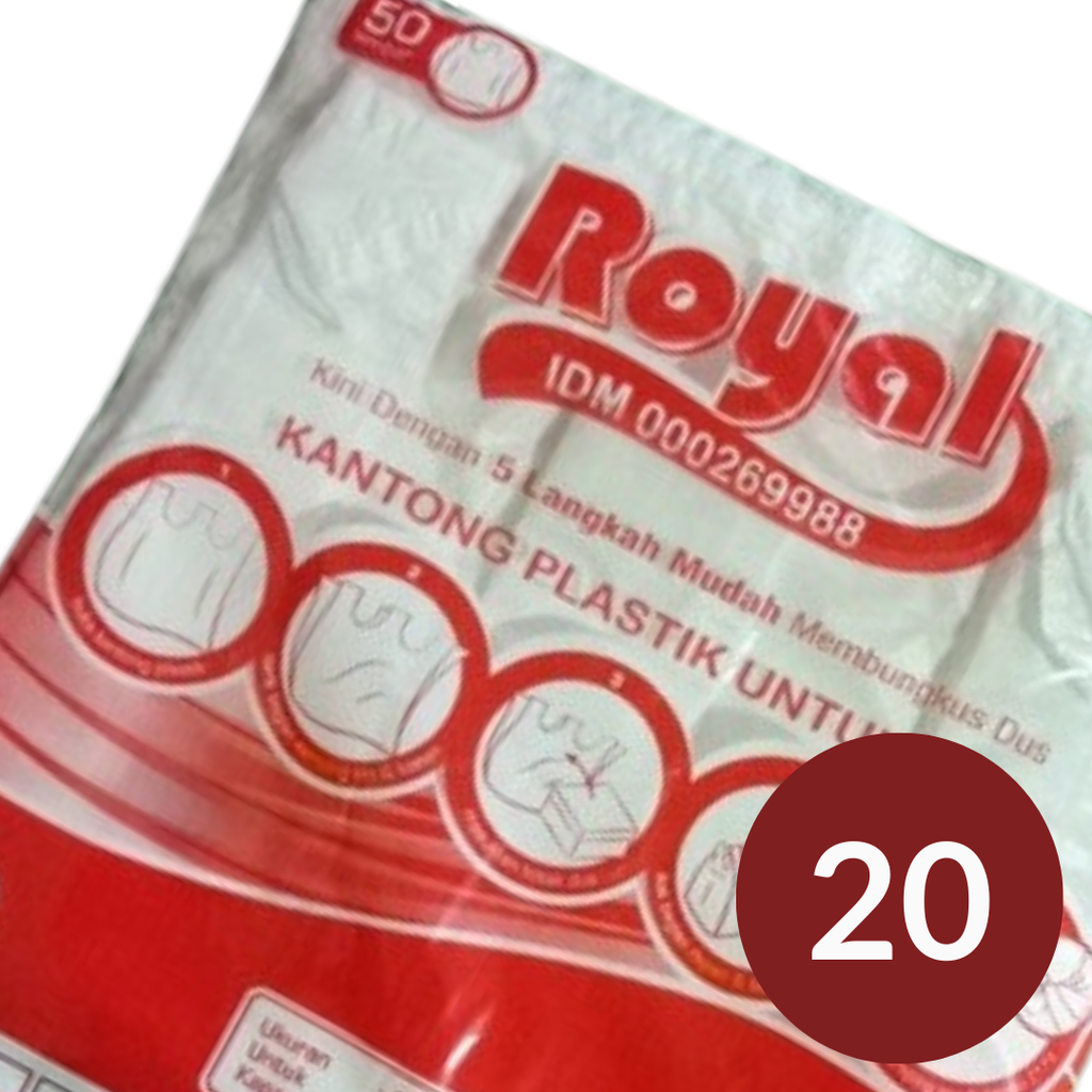 ROYAL Kresek HD 23x48 Dus 20 Putih Pak(50)